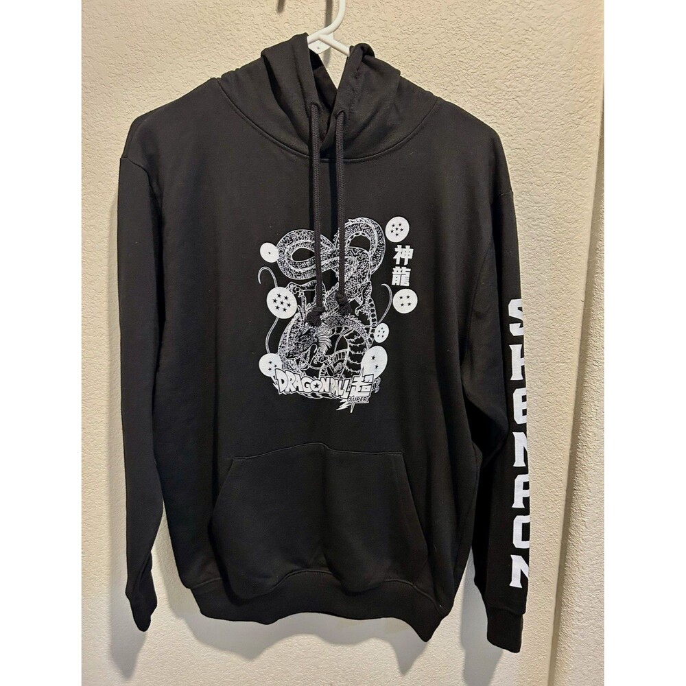 Hot Topic Dragon Ball Super Shenron Outline Black Pullover Hoodie Men's M
